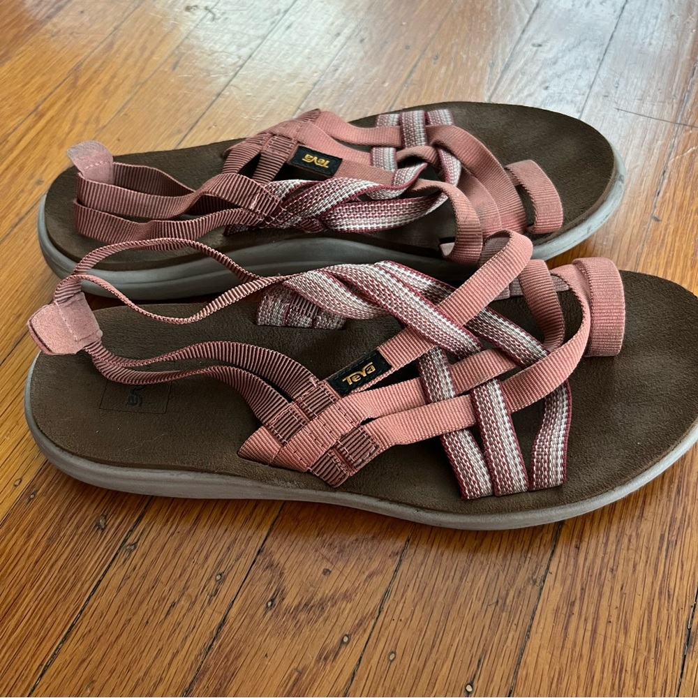 Teva Brown Strappy Sandals Outdoor Womens 10 Good Preowned